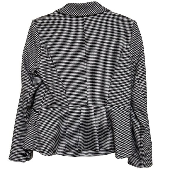 White House Black Market White and Black Houndstooth Blazer Jacket Size 8P - Picture 2 of 12
